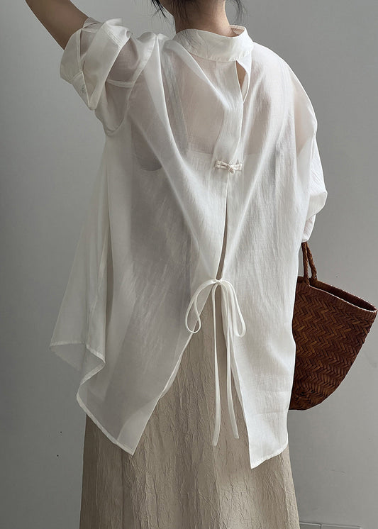 Shirts Peter Pan Silk New Button White Spring Collar