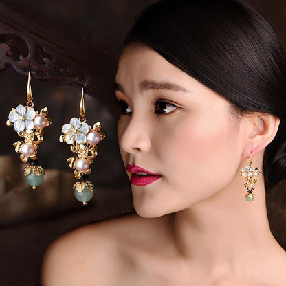 Ethnic Gold Plated Long Eardrop Earrings OP1024