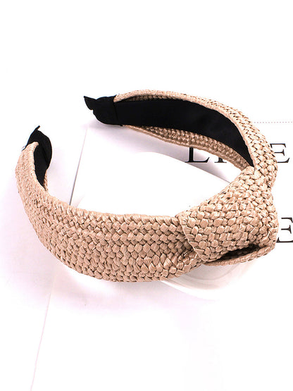 Casual Knot Straw Woven Hair Band - 4 Pieces AT1073