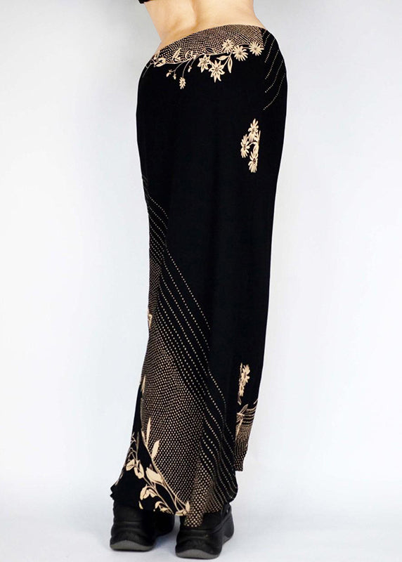 Kunst Niedrige Taille Röcke Drucken Frühling Urlaub Schwarz 