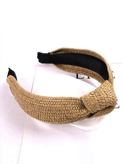 Casual Knot Straw Woven Hair Band - 4 Pieces AT1073