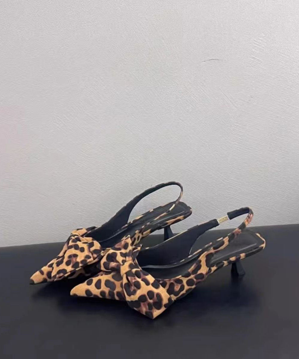 Sandalen mit spitzer Spitze und Leopardenmuster im amerikanischen Stil DD1061