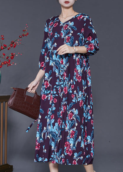 Art Black Oversized Print Silk Robe Dresses Bracelet Sleeve SD1006