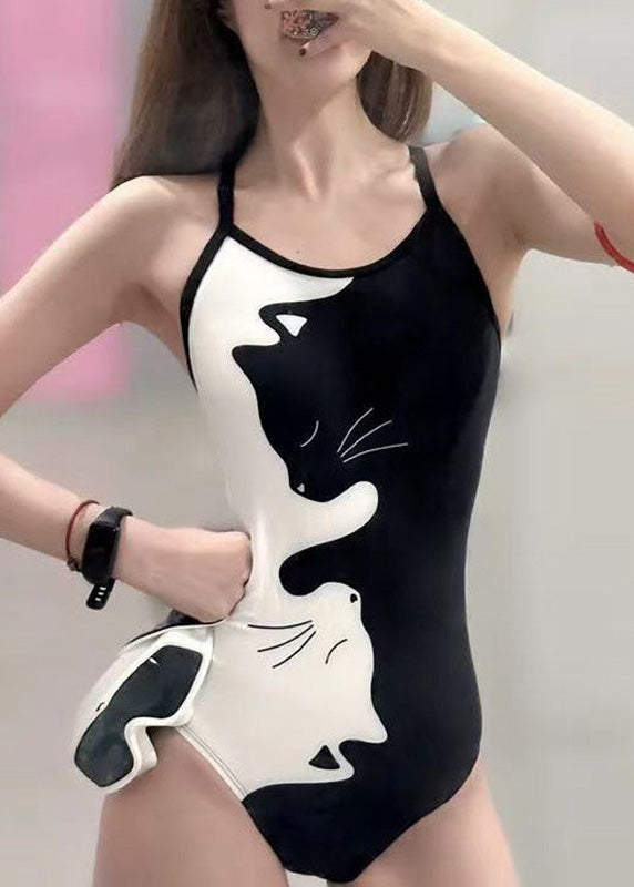 Petit Body Blanc Art Chats Imprimé Noir