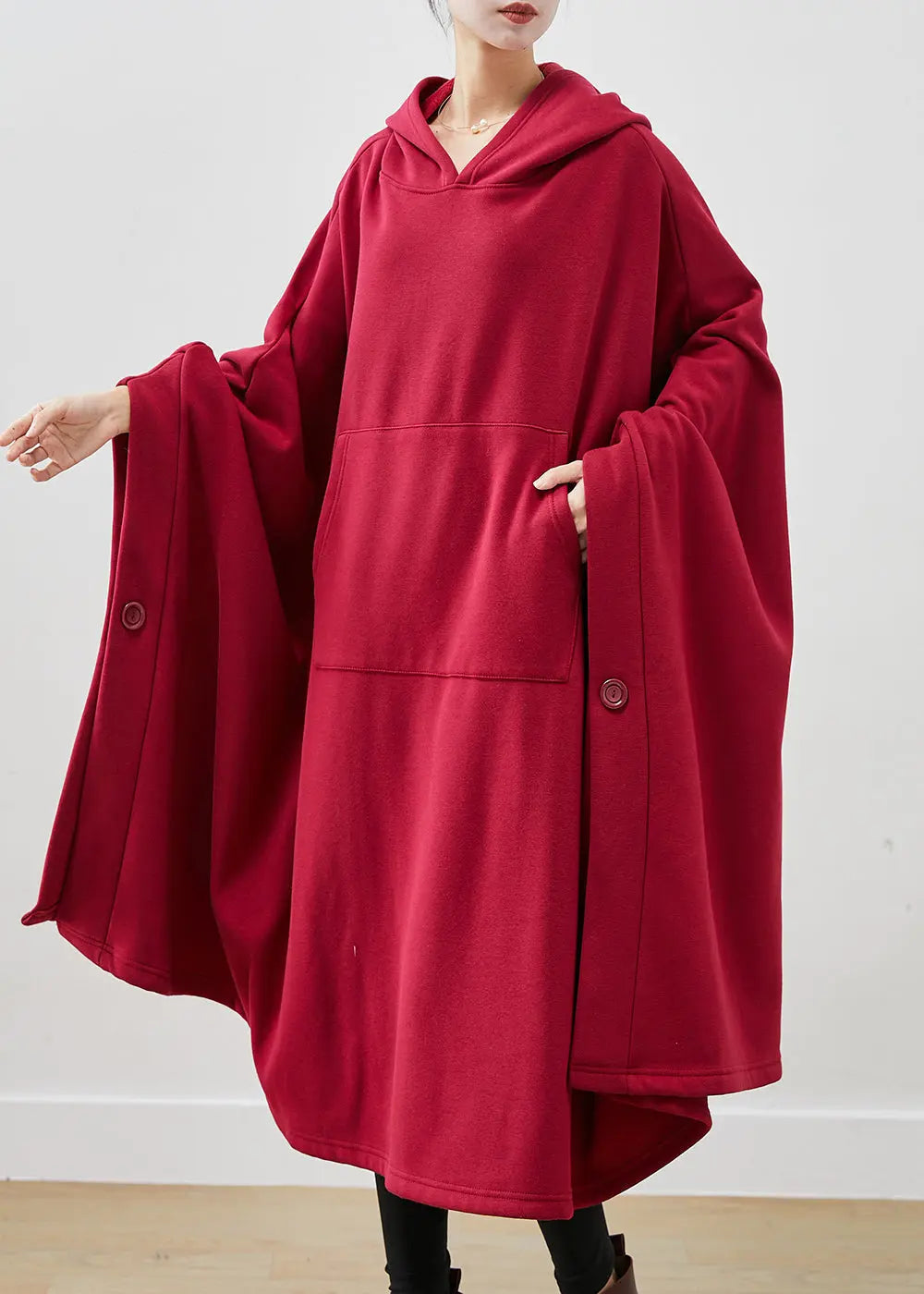 Art Mulberry Asymmetrical Oversized Cotton Sweatshirts Dress Winter Ada Fashion