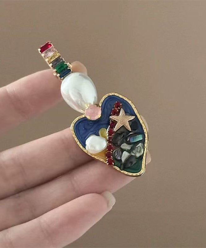 Love Drip Art Zircon Pearl Hairpin Glaze Alloy Multicolor