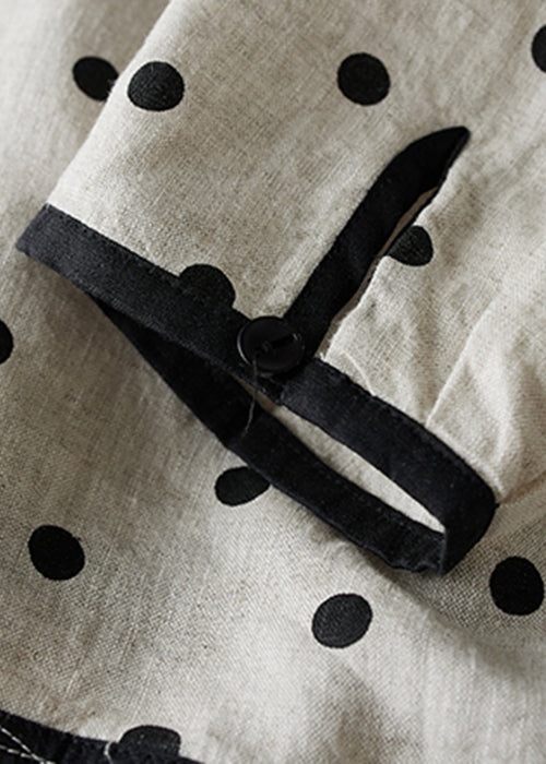 Chemises Art O en coton à col montant et boutons à pois