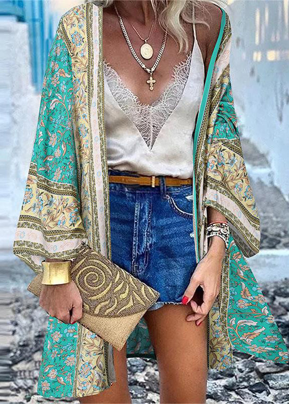 Cotton Art Oversized Print Summer 50+ Beach UPF Cardigans