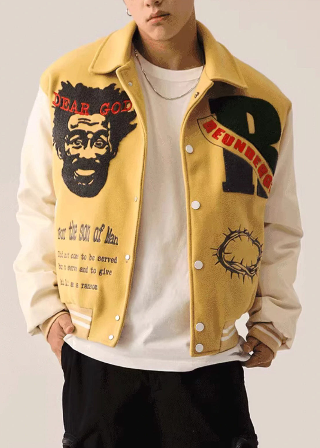 Taschen bestickt gelb Frühling Kunst Patchwork TC012 Männer Parka
