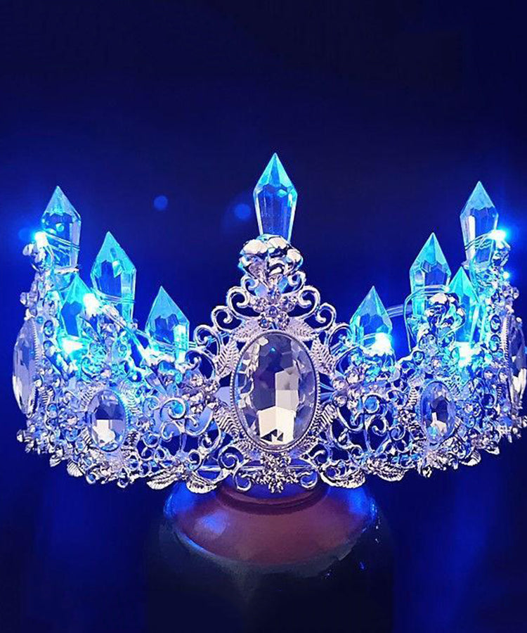 Belle couronne creuse en alliage de zircon bleu pour enfants IU055