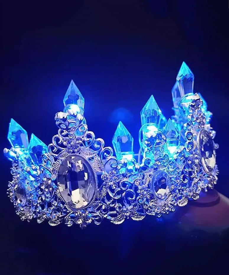 Belle couronne creuse en alliage de zircon bleu pour enfants IU055