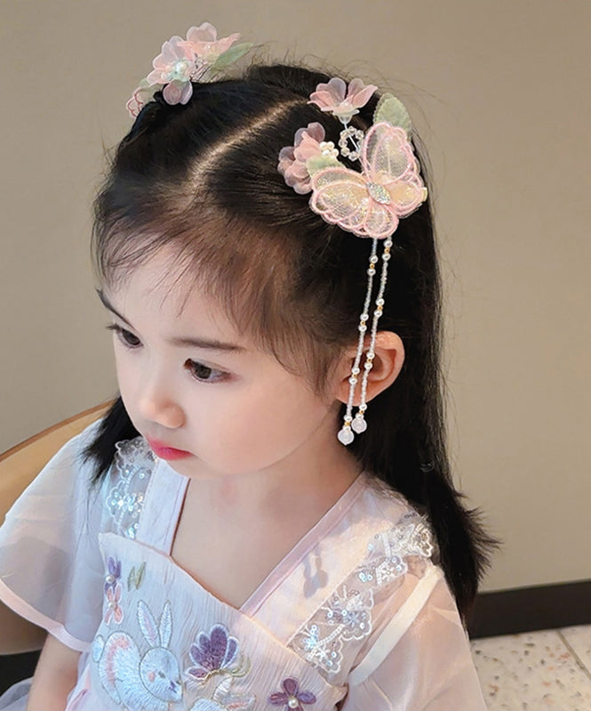 Magnifique épingle à cheveux en alliage violet avec pompon et perles de lotus pour filles, YG024