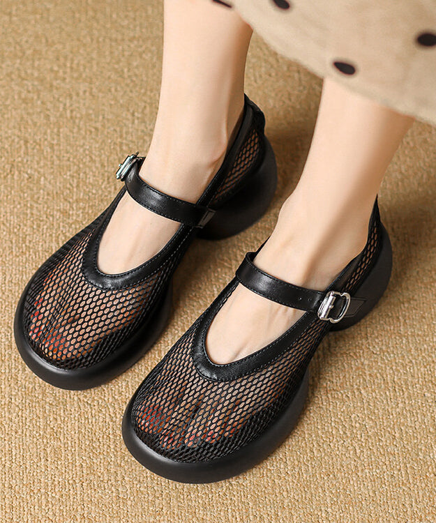 Sangle en cuir de vache respirant avec boucle en maille beige et épissure