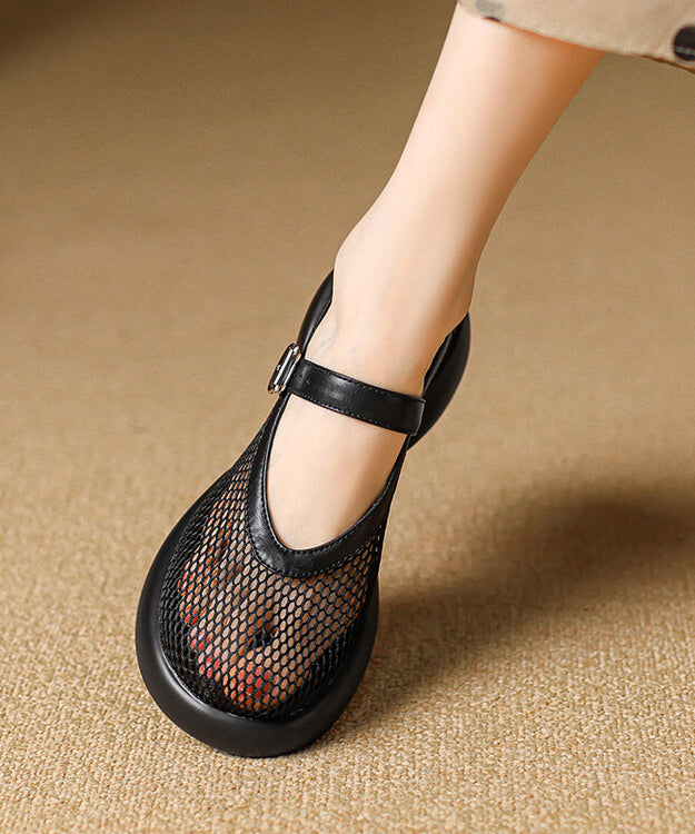 Sangle en cuir de vache respirant avec boucle en maille beige et épissure