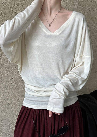 Beige Patchwork Cozy Top Long Sleeve QE072