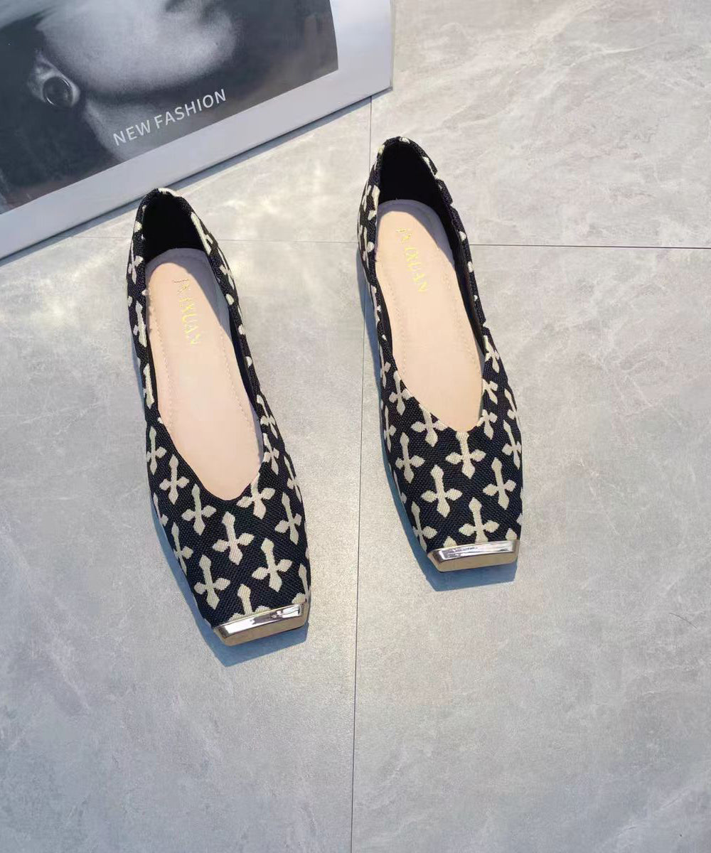 Chaussures Pieds Coton Beige Tissu Plat 2025 Imprimé Neuf