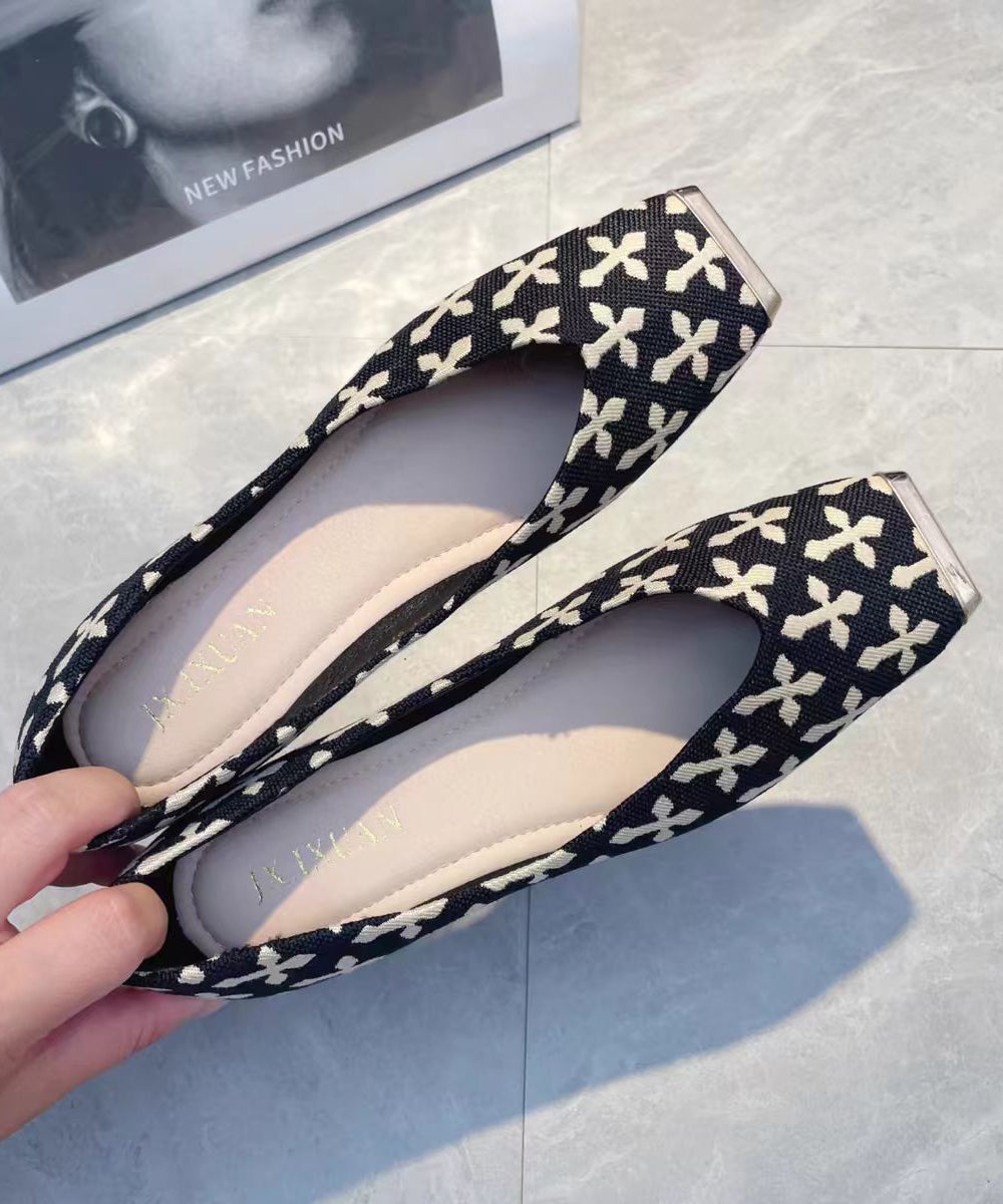 Chaussures Pieds Coton Beige Tissu Plat 2025 Imprimé Neuf