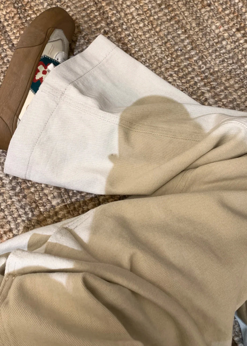 Waist Jumpsuit Solid Wide Denim Summer High Beige Leg