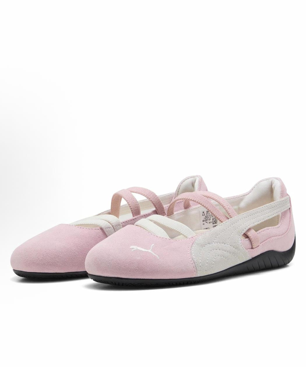 Black Flat Pink Shoes Strap Buckle For Suede Splicing Women