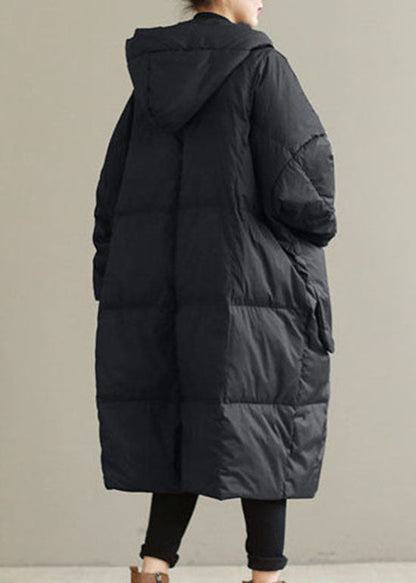 Black warm Duck Down Winter Coats Zip Up Winter QD007