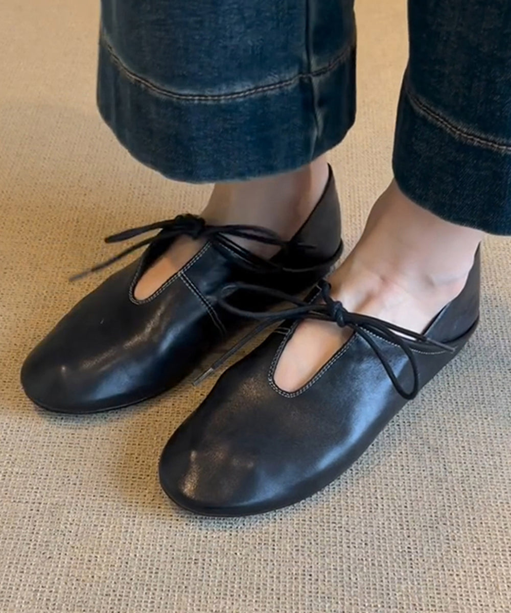 Chaussures bleues pour femmes en cuir, plates, à lacets, en cuir de vachette