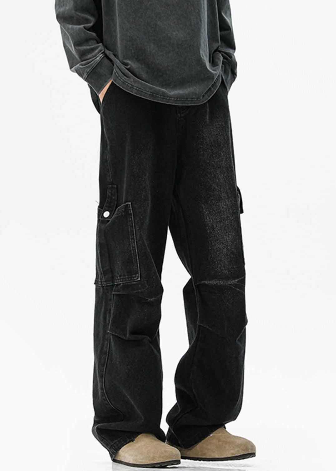 Waist Spring Men Blue Denim Design Pockets Pants Original High