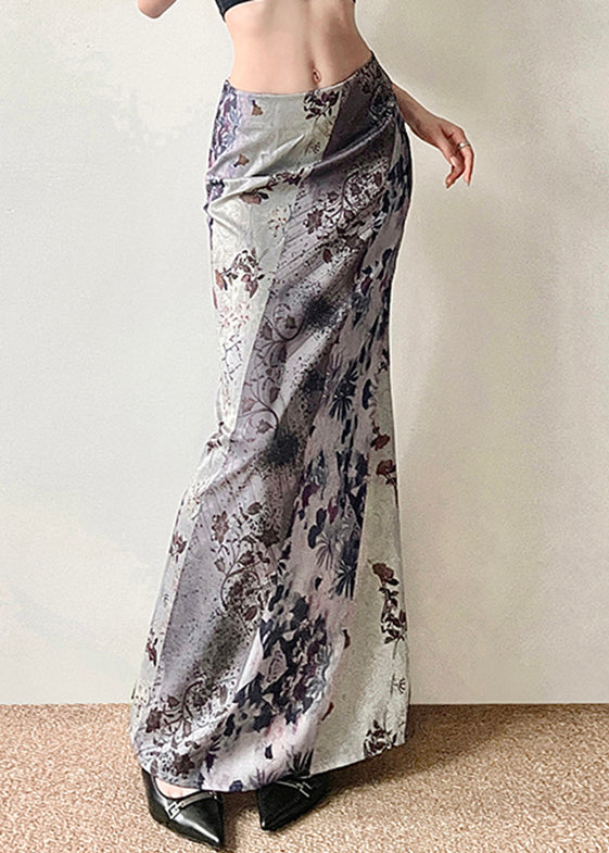 Röcke Taille Böhmische Hohe Asymmetrische Drucken Patchwork Baumwolle