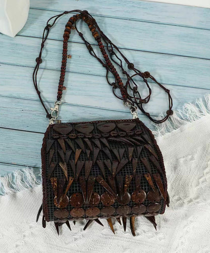 Bohemian Ethnic Style Wooden Tasseled Messenger Bag HJ1033