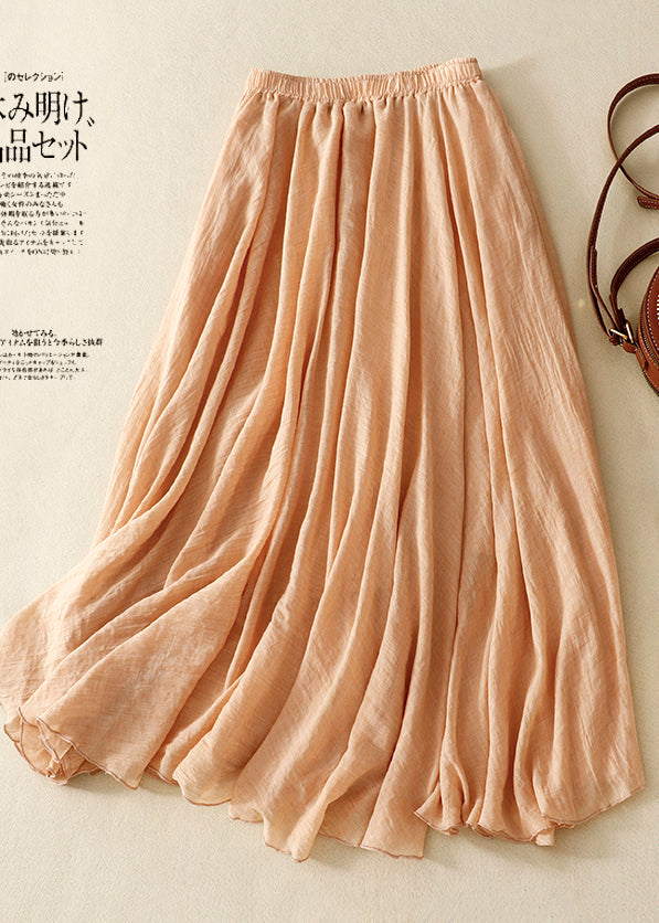 Boho Exra Skirts Linen Khaki Large Spring Hem