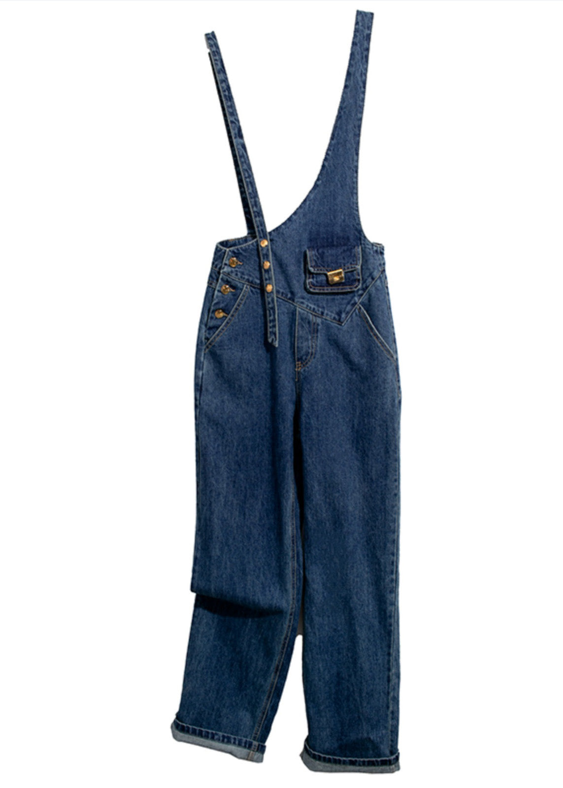 Combinaisons bohèmes asymétriques en denim bleu marine pour l'été