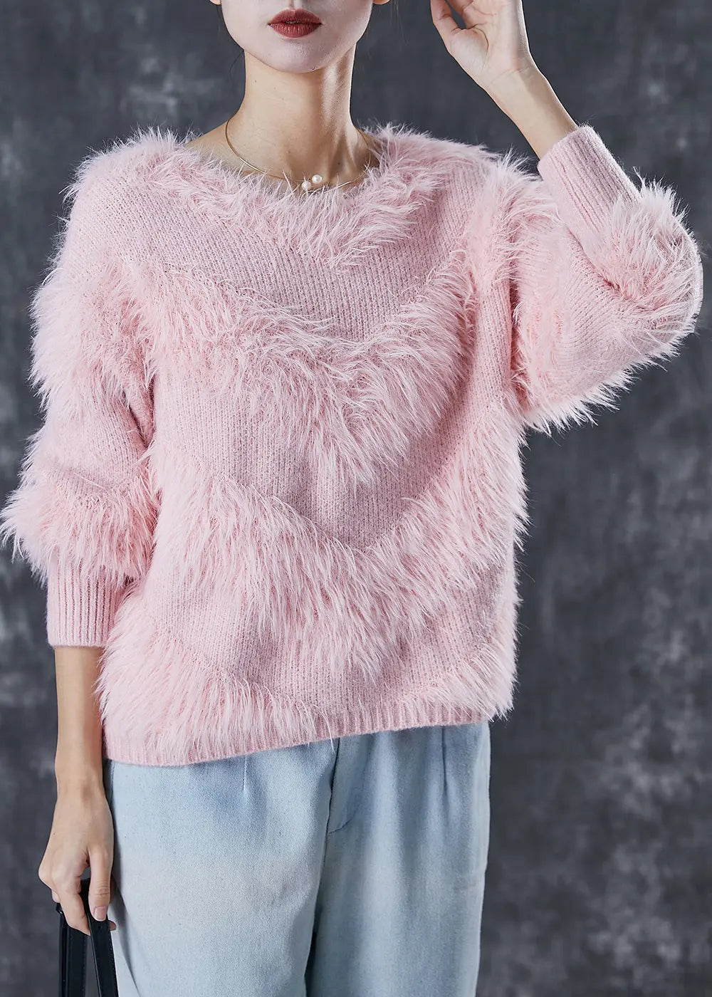 Boho Pink Tasseled Thick Knit Sweaters Winter Ada Fashion