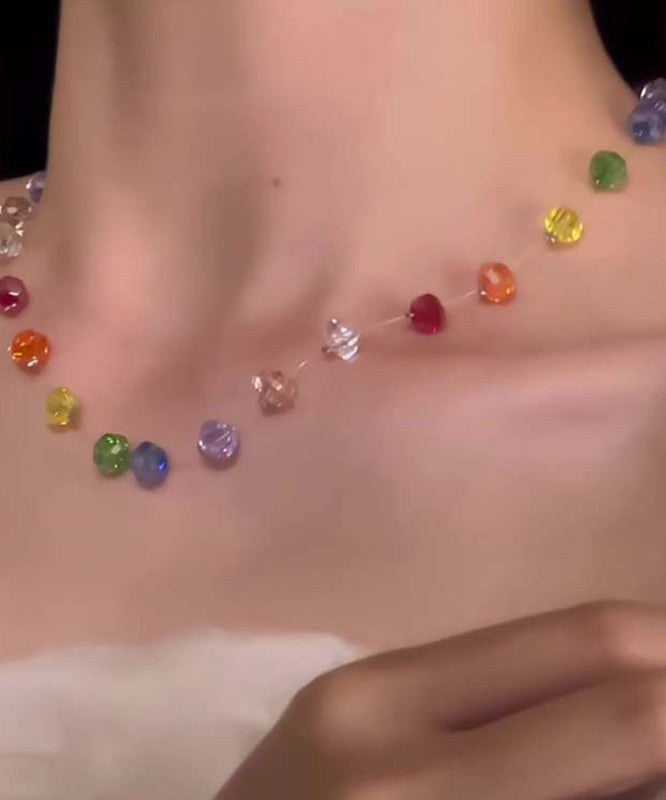 Necklace Glass Bead Boho Beads Rainbow Gratuated