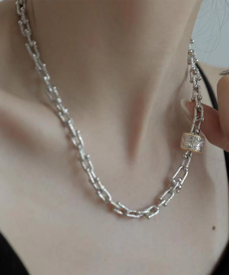 Boho Silk Sterling Silver Chain Pendant Necklace GH1030