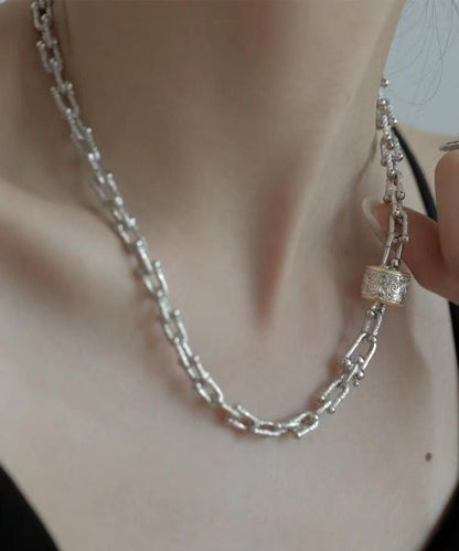 Boho Silk Sterling Silver Chain Pendant Necklace GH1030