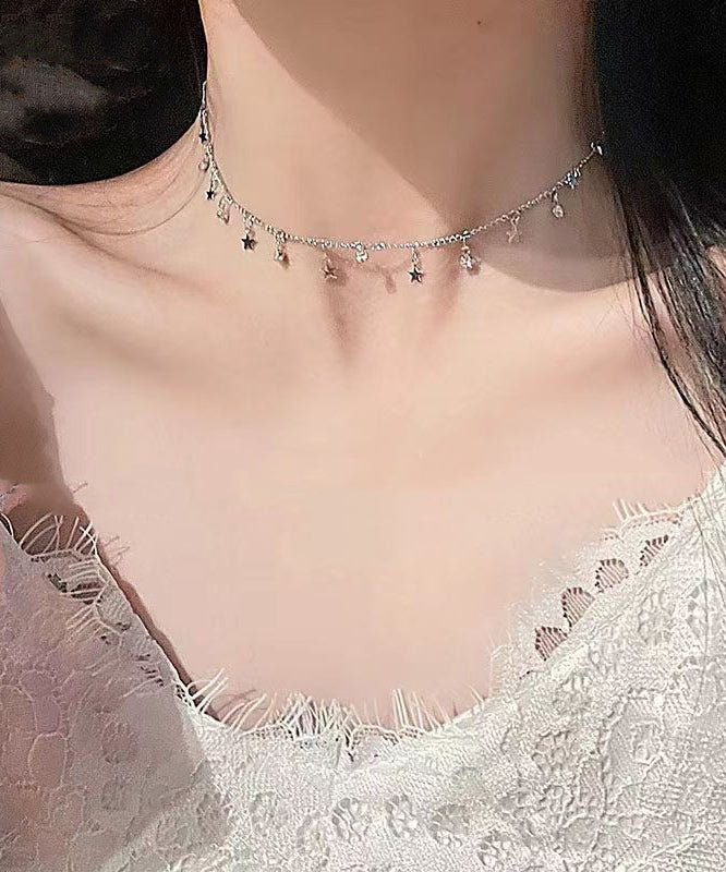 Boho Silk Zircon Star Princess Necklace KX1045