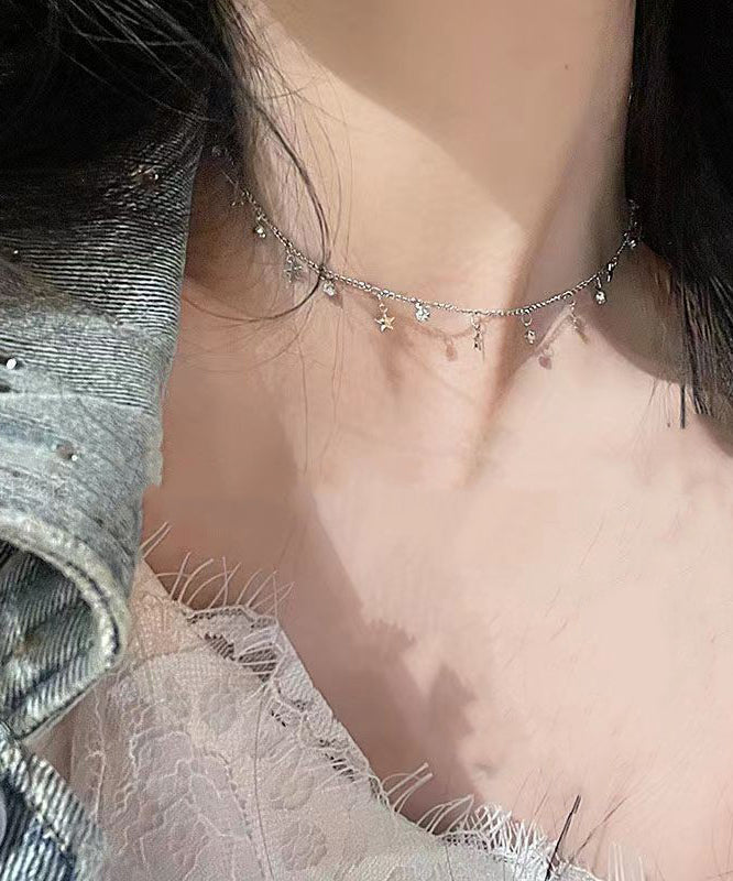 Boho Silk Zircon Star Princess Necklace KX1045