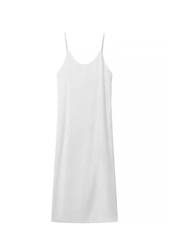 Robe d'été blanche style bohème en coton, dos nu, ouverte sur le côté