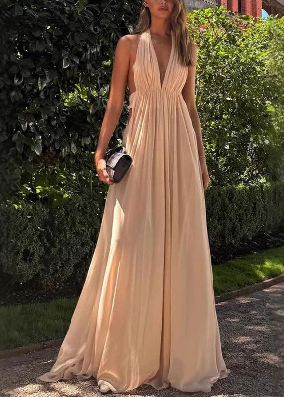 Robes d'été dos nu style boutique abricot