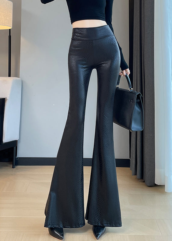 Boutique Schwarze Serpentine Butt Scrunch Schlaghose Frühling YP033