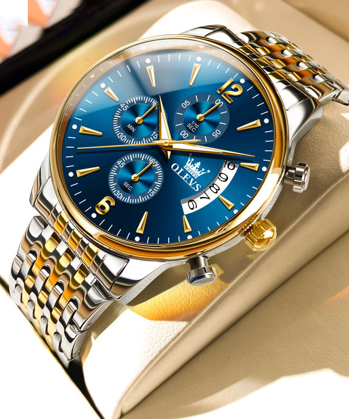 Legierung Blau Quarzwerk Boutique Wasserdicht Stahl Edelstahl