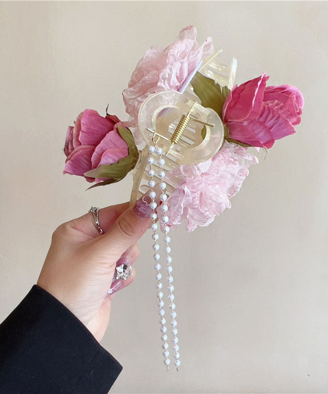 Tüll Haarnadel Blumen Quaste Stoff Boutique Perle