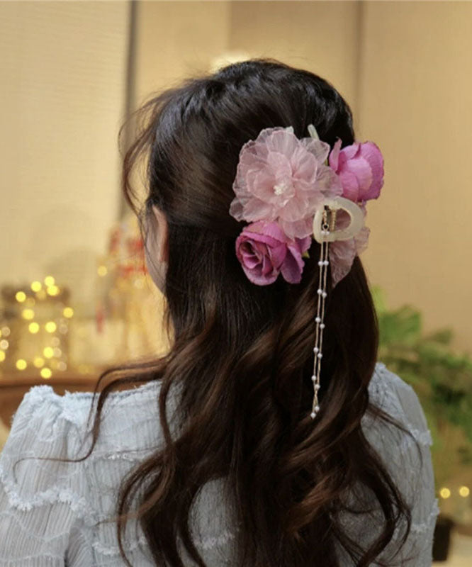 Tüll Haarnadel Blumen Quaste Stoff Boutique Perle