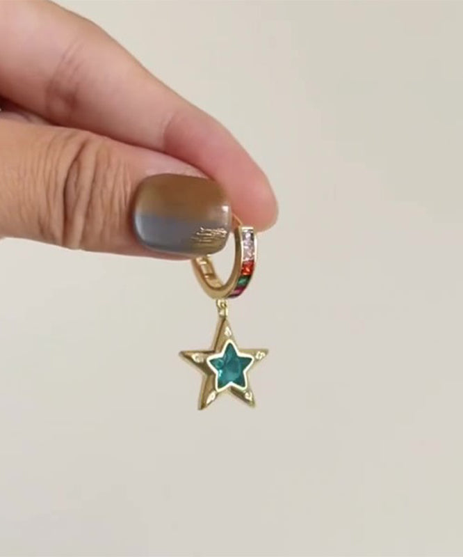 And Asymmetrical Zircon Hoop Gold Alloy Boutique Srar Copper Love