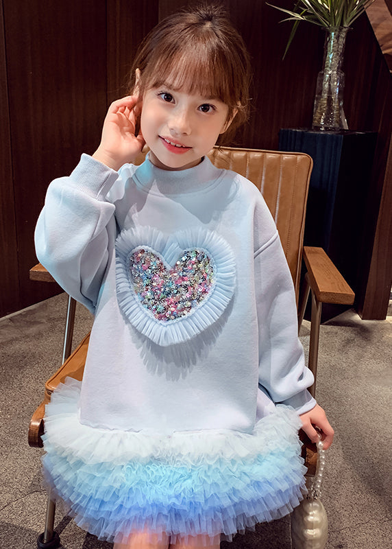 Robe sweat-shirt mi-longue en polaire chaude à paillettes roses pour enfants, collection printemps YE026