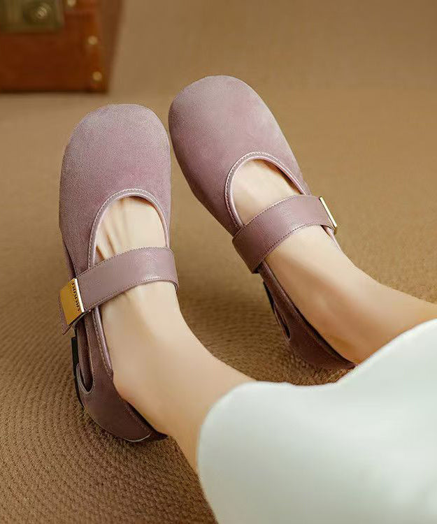 Chaussures compensées violettes à boucle ajourée et bride à épisser YC013