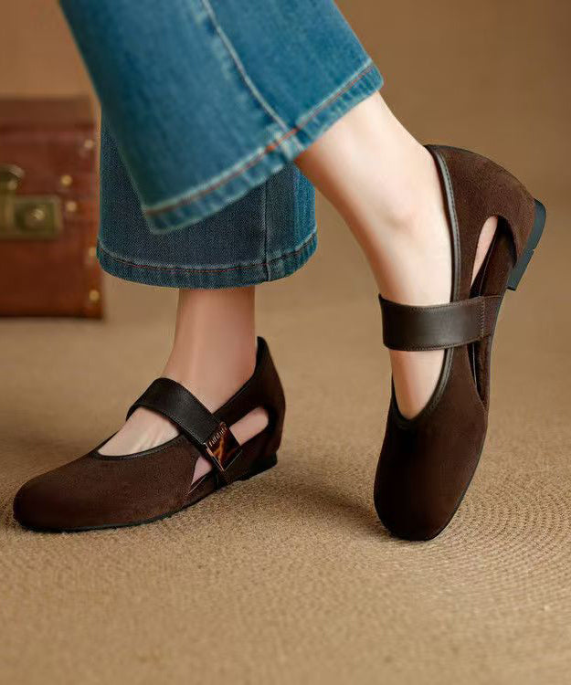 Chaussures compensées violettes à boucle ajourée et bride à épisser YC013