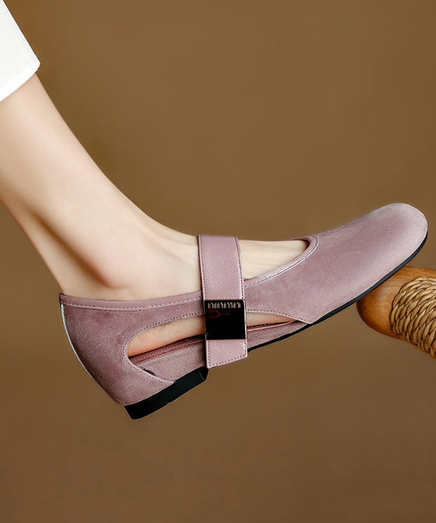 Chaussures compensées violettes à boucle ajourée et bride à épisser YC013