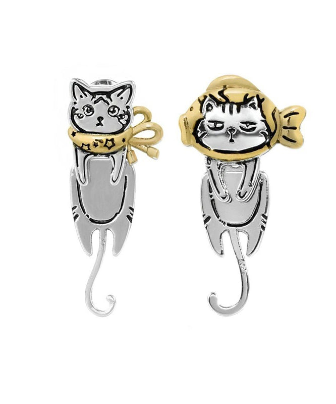 Drop Boutique Overgild Silk Earrings Copper Cats Little