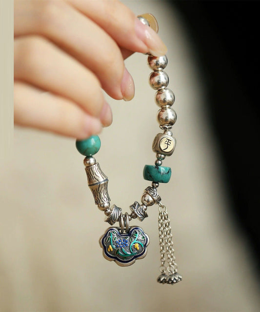 Charm Turquoise Silver Silk Boutique Bracelet Bracelets Sterling