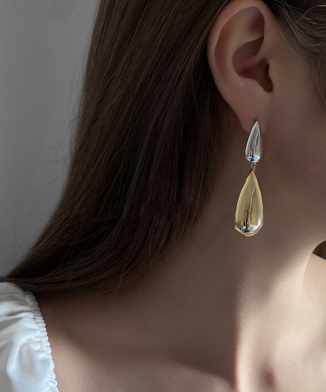 Brief Gold Copper Alloy Water Drop Drop Earrings QQ062